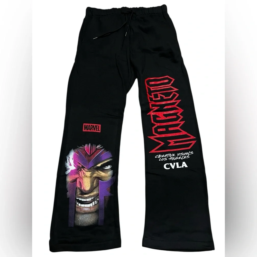 CVLA X MARVEL‎ Magneto men’s graphic Fleece Sweatpants pants black size medium